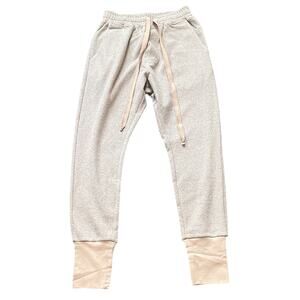 Proper Dirty Joggers Beige Terry Streetwear Loungewear Pants Made in Canada - M